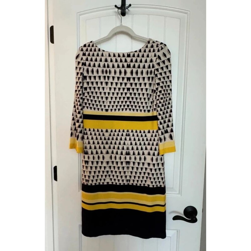 Eliza J Knee Length Midi Short Abstract Print Sheath Dress Size 10